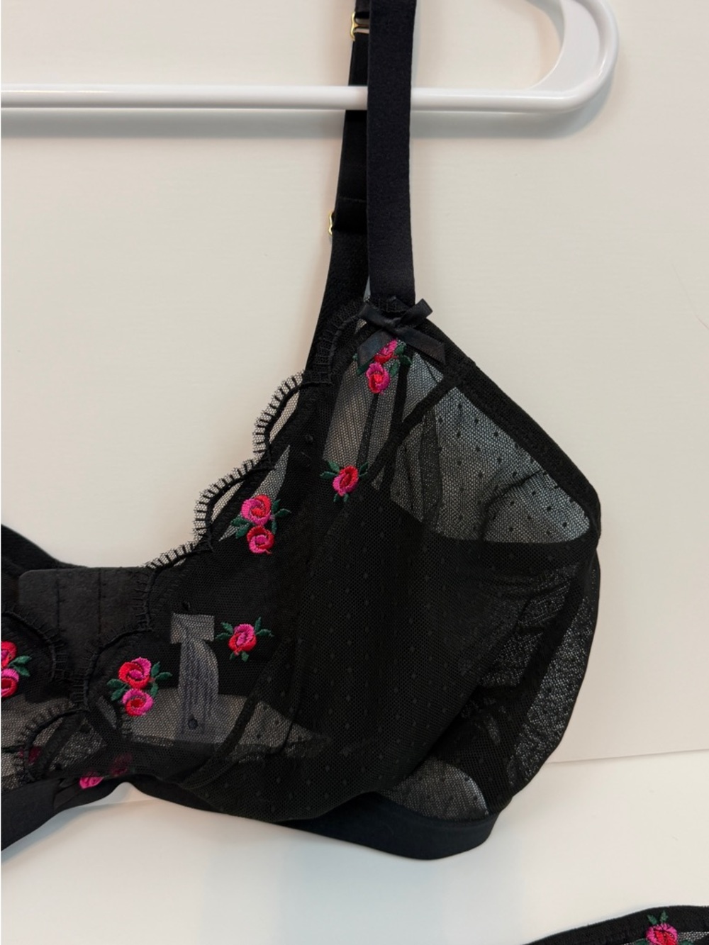 Cacique Embroidered No-Wire Triangle Bra Set - Picture 5 of 14